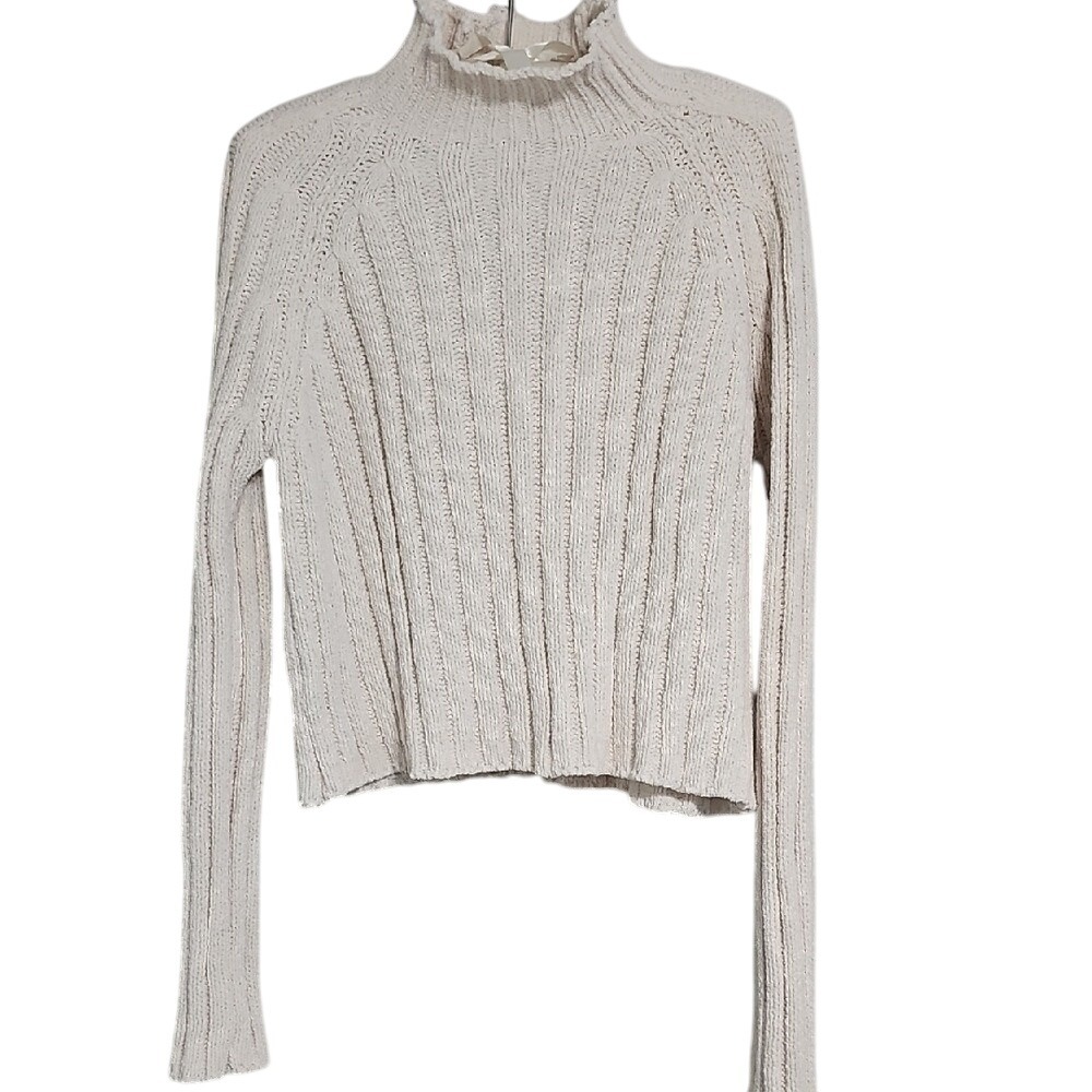 Crop Sweater Cream‎ American Eagle High Neck Size S EUC